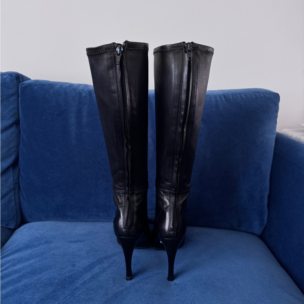 Pedro Garcia Women’s Black Leather Tall boots Size 38 - Picture 3 of 11